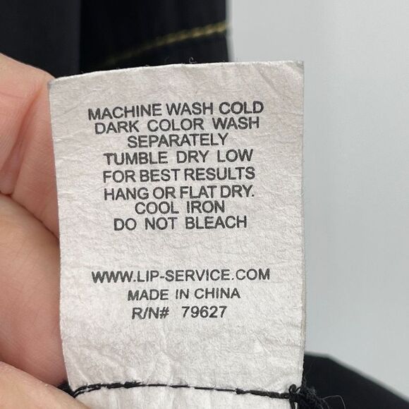 Lip Service Black Yellow Vintage Goth Punk Dual Zip Bondage Snap Shirt XL - Picture 6 of 8